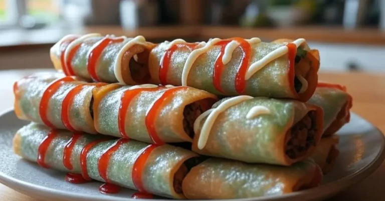 Cheeseburger Spring Rolls are Fried to a golden brown