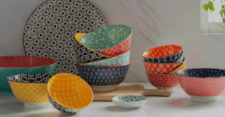 ceramic mixing bowls are kitchen utensils made from ceramic materials, typically clay, that is used for mixing ingredients during cooking or baking